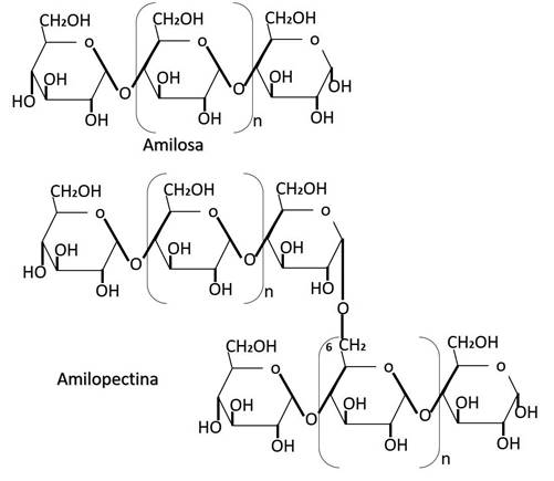 Estructura química de la goma arábiga.